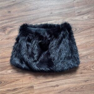 Black Fur Mini Skirt